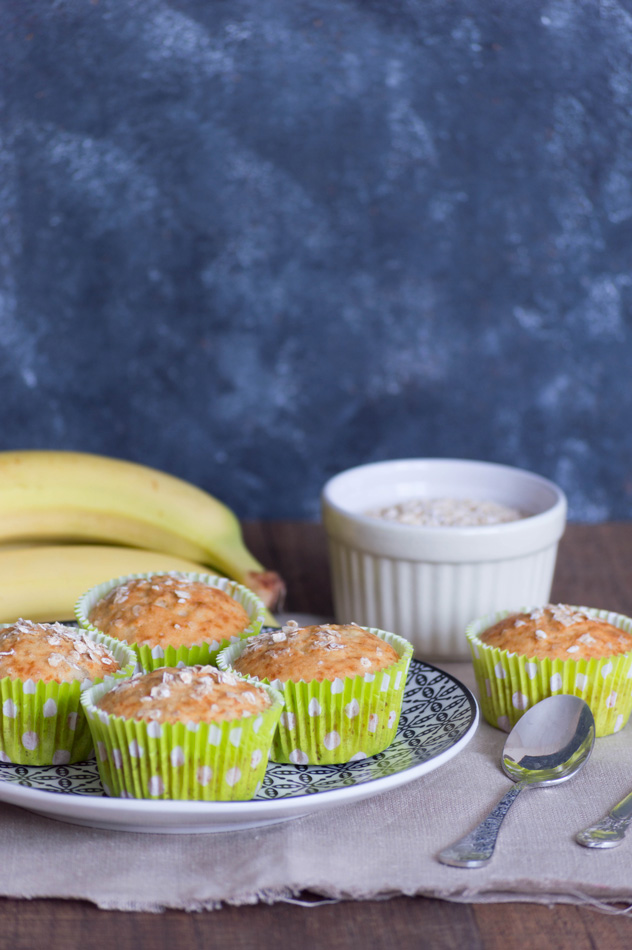 Muffins de avena y plátano